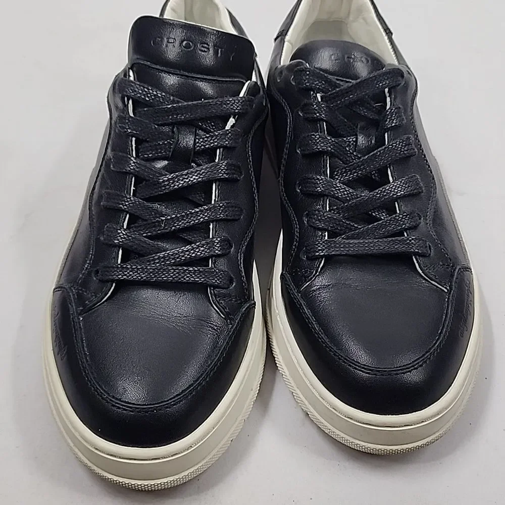 CROSTY Onda Black Gray Leather Sneaker 37 6